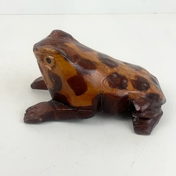 Hand Carved Wooden Frog - Picture 2 of 16